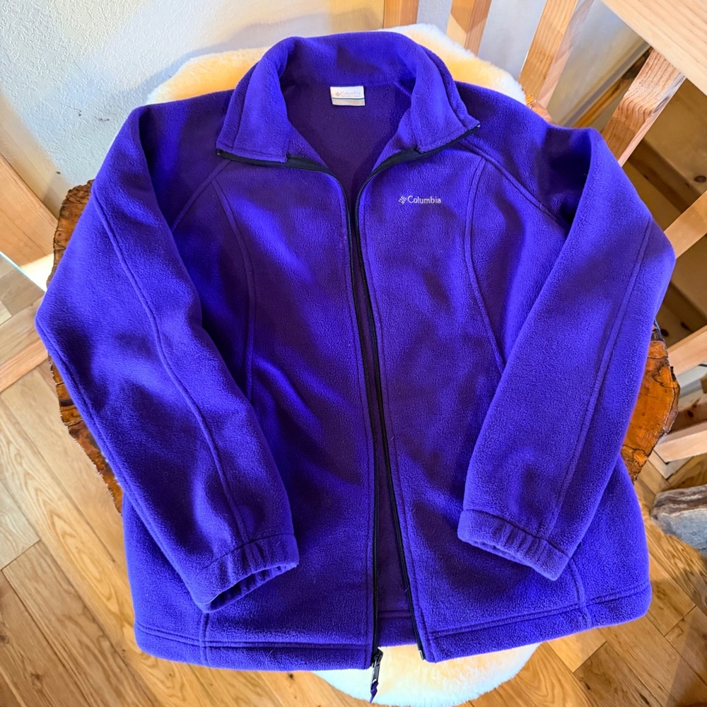 Columbia Bright Purple Full Zip Fleece Jacket Size Large